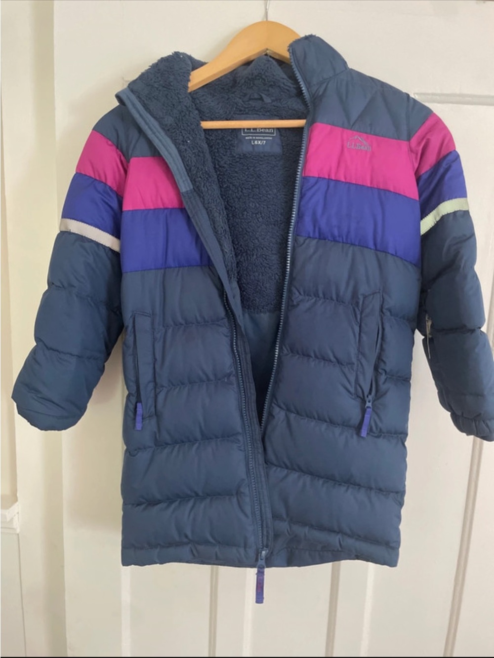 Rare LL bean long down puffer jacket 650 fill size 6-7